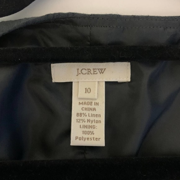 J. CREW Dark Green Ruffle Linen Sheath Dress - Picture 12 of 14